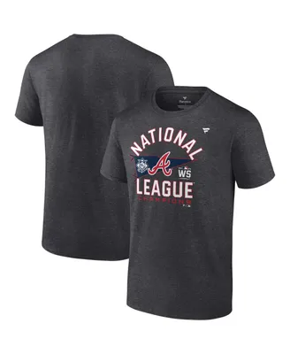 Men's Fanatics Heathered Charcoal Atlanta Braves 2021 National League Champions Locker Room Big and Tall T-shirt