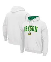 Men's Colosseum White Oregon Ducks Arch and Logo 3.0 Pullover Hoodie