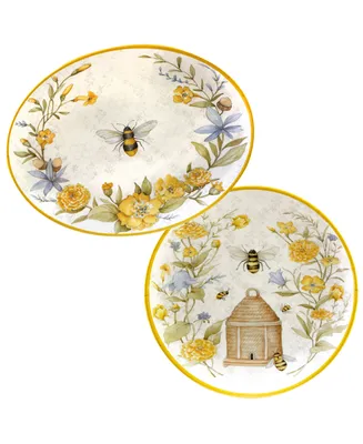 Certified International Bee Sweet Melamine Platter Set, 2 Piece