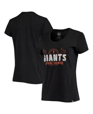 Women's '47 Brand Black San Francisco Giants Spring Training Floral Fill Club T-shirt