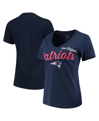 Women's G-iii 4Her by Carl Banks Navy New England Patriots Post Season V-Neck T-shirt