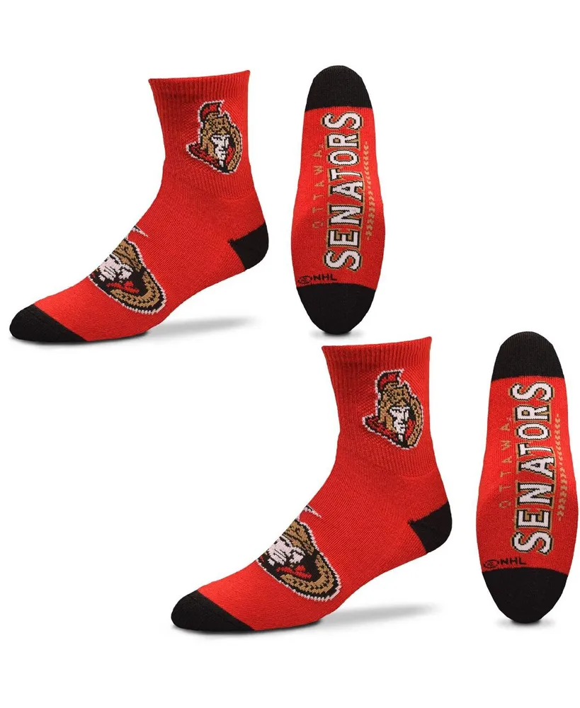 Calgary Flames for Bare Feet Youth 2-Pack Team Quarter-Length Socks