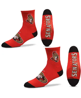 Women's For Bare Feet Ottawa Senators Quarter-Length Socks Two-Pack Set
