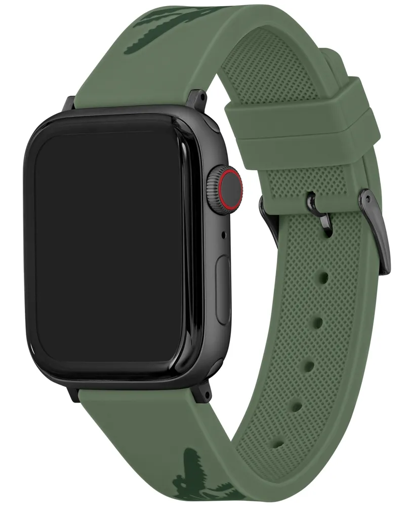 Lacoste Crocodile Print Green Silicone Strap for Apple Watch 42mm/44mm