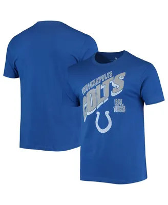 Men's Junk Food Royal Indianapolis Colts Slant T-shirt