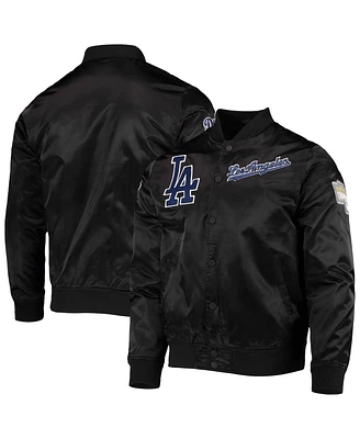 Men's Pro Standard Black Los Angeles Dodgers Wordmark Satin Full-Snap Jacket