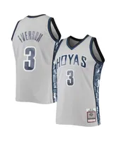 Men's Mitchell & Ness Allen Iverson Gray Georgetown Hoyas 1995-96 Swingman Replica Jersey