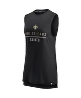 Women's Fanatics Black New Orleans Saints True Contender Tank Top