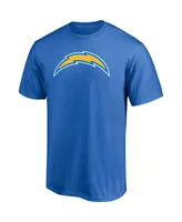 Men's Fanatics Justin Herbert Powder Blue Los Angeles Chargers Player Icon Name Number T-shirt