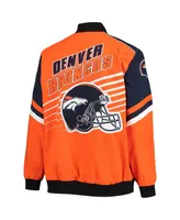 Men's G-iii Sports by Carl Banks Orange, Navy Denver Broncos Extreme Strike Cotton Twill Full-Snap Jacket