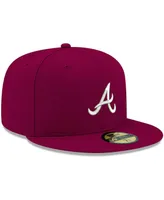 Men's New Era Cardinal Atlanta Braves Logo White 59FIFTY Fitted Hat