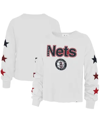 Women's '47 Brand White Brooklyn Nets 2021/22 City Edition Call Up Parkway Long Sleeve T-shirt