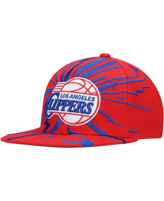 Men's Mitchell & Ness Red La Clippers Hardwood Classics Earthquake Snapback Hat