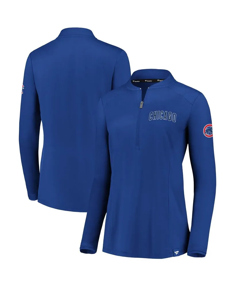 Women's Fanatics Branded Royal Chicago Cubs Iconic Marble Clutch Blade  Collar Half-Zip Pullover Jacket