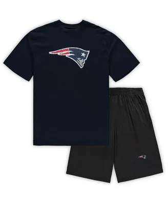 Men's Concepts Sport Navy, Heathered Charcoal New England Patriots Big and Tall T-shirt Shorts Set