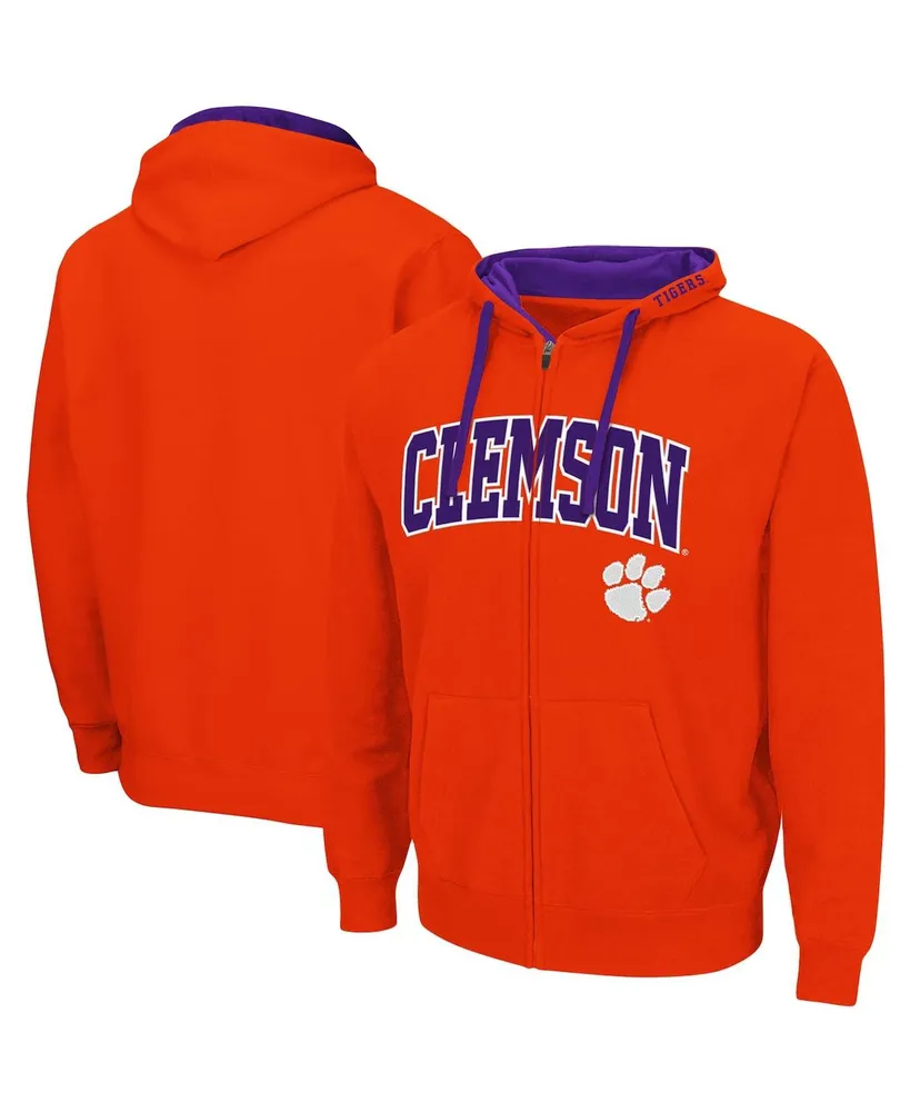 Men's Colosseum Orange Clemson Tigers Big and Tall Full-Zip Hoodie