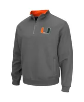 Men's Colosseum Charcoal Miami Hurricanes Tortugas Logo Quarter-Zip Jacket