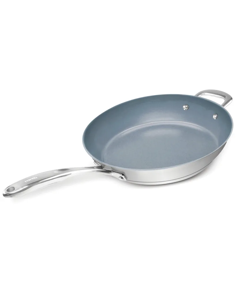 Chantal Induction 21 Ceramic Coated Steel 5 Quart Saute Skillet with Glass Lid