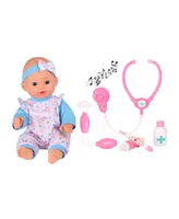 Dream Collection Toy Baby Doll with Medical Set in Gift Box, 12"
