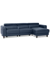 Silvanah 3-Pc. Leather Sectional with Storage Chaise and Power Recliner