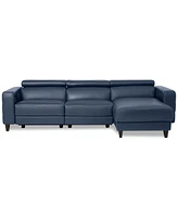 Silvanah 3-Pc. Leather Sectional with Storage Chaise and Power Recliner