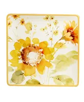 Certified International Sunflowers Forever Square Platter