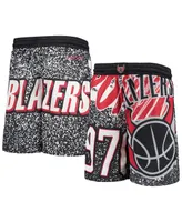 Big Boys Mitchell & Ness Black Portland Trail Blazers Hardwood Classics Jumbotron Shorts