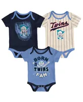 Unisex Infant Navy and Light Blue and Cream Minnesota Twins Future 1 3-Pack Bodysuit Set