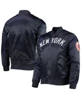 Men's Pro Standard Navy New York Yankees Wordmark Satin Full-Snap Jacket