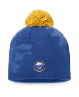 Women's Fanatics Royal, Gold Buffalo Sabres Authentic Pro Team Locker Room Beanie with Pom