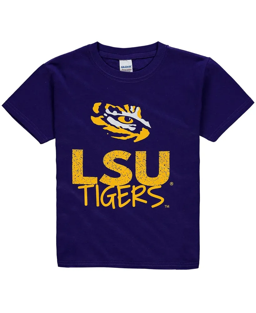 Big Boys Purple Lsu Tigers Crew Neck T-shirt