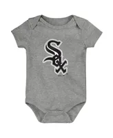 Unisex Infant Black and White and Gray Chicago White Sox Born To Win 3-Pack Bodysuit Set