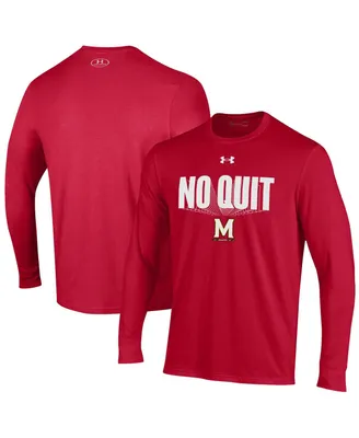 Men's Under Armour Red Maryland Terrapins Shooter Performance Long Sleeve T-shirt