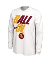 Men's Nike White Usc Trojans Ball Bench Long Sleeve T-shirt