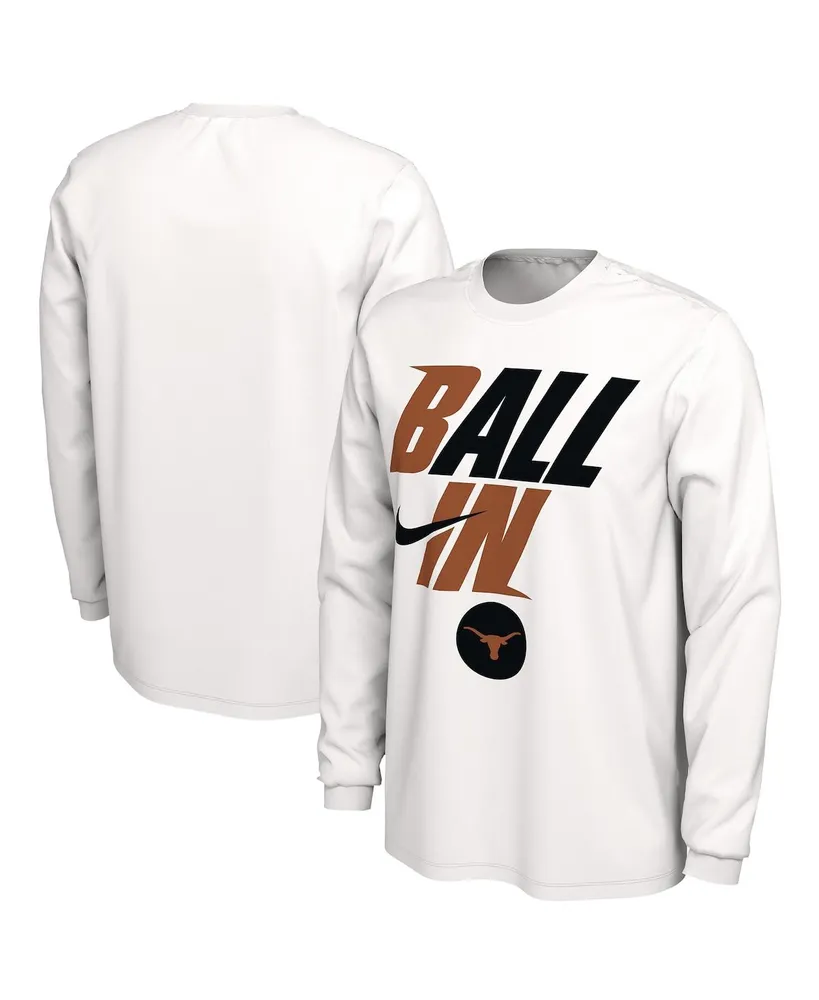 Men's Nike White Texas Longhorns Ball Bench Long Sleeve T-shirt