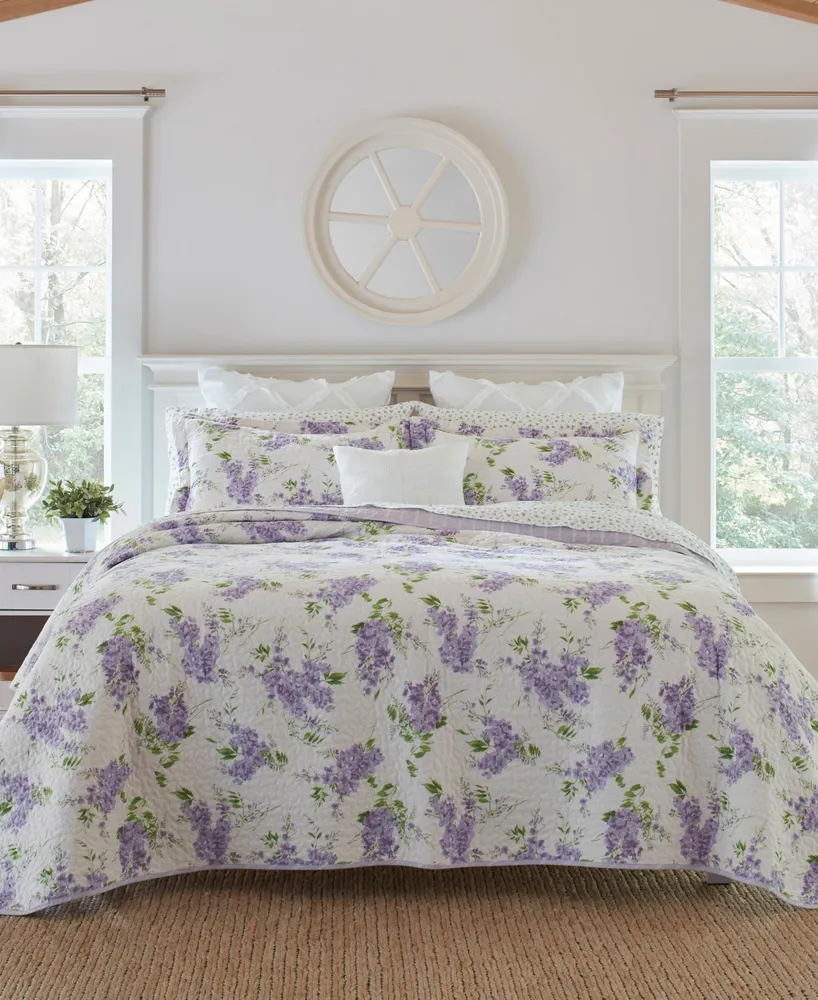 Laura Ashley Ashfield Cotton Flannel Midweight Reversible Comforter Set