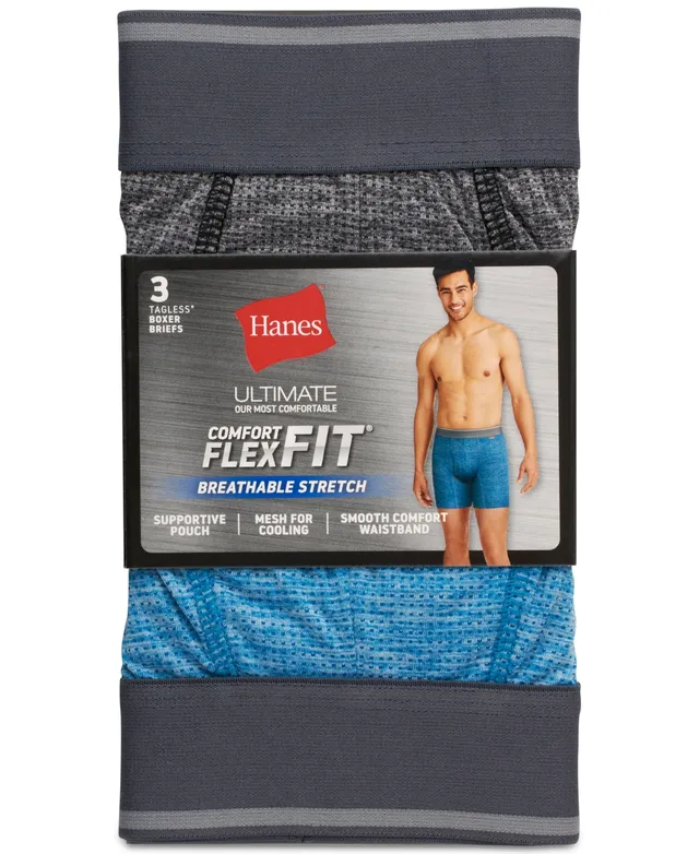 Hanes Mens Ultimate Comfort Flex Fit Ultra Lightweight Breathable Mesh Boxer  Bri 