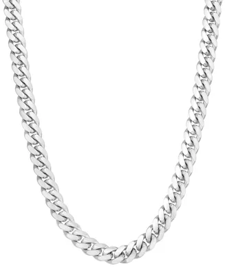 Men's Solid Cuban Link 22" Chain Necklace in Sterling Silver