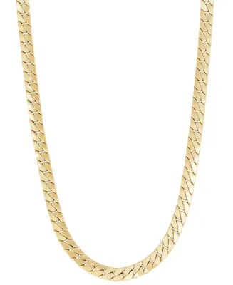 Flat Cuban Link 22" Chain Necklace in 10k Gold