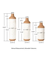 Glitzhome Boho - Farmhouse Decorative Table - Floor Vases, Set of 3