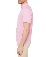 Society of Threads Men's Regular Fit Non-Iron Performance Stretch Solid Button-Down Shirt