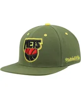 Men's Mitchell & Ness x Lids Olive New Jersey Nets Dusty Nba Draft Hardwood Classics Fitted Hat