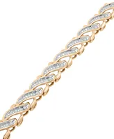 Wrapped in Love Diamond Diagonal Link Bracelet (1 ct. t.w.) in 10k Gold, Created for Macy's
