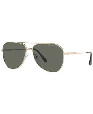 Prada Polarized Sunglasses, 0PR 63XS - Pale Gold