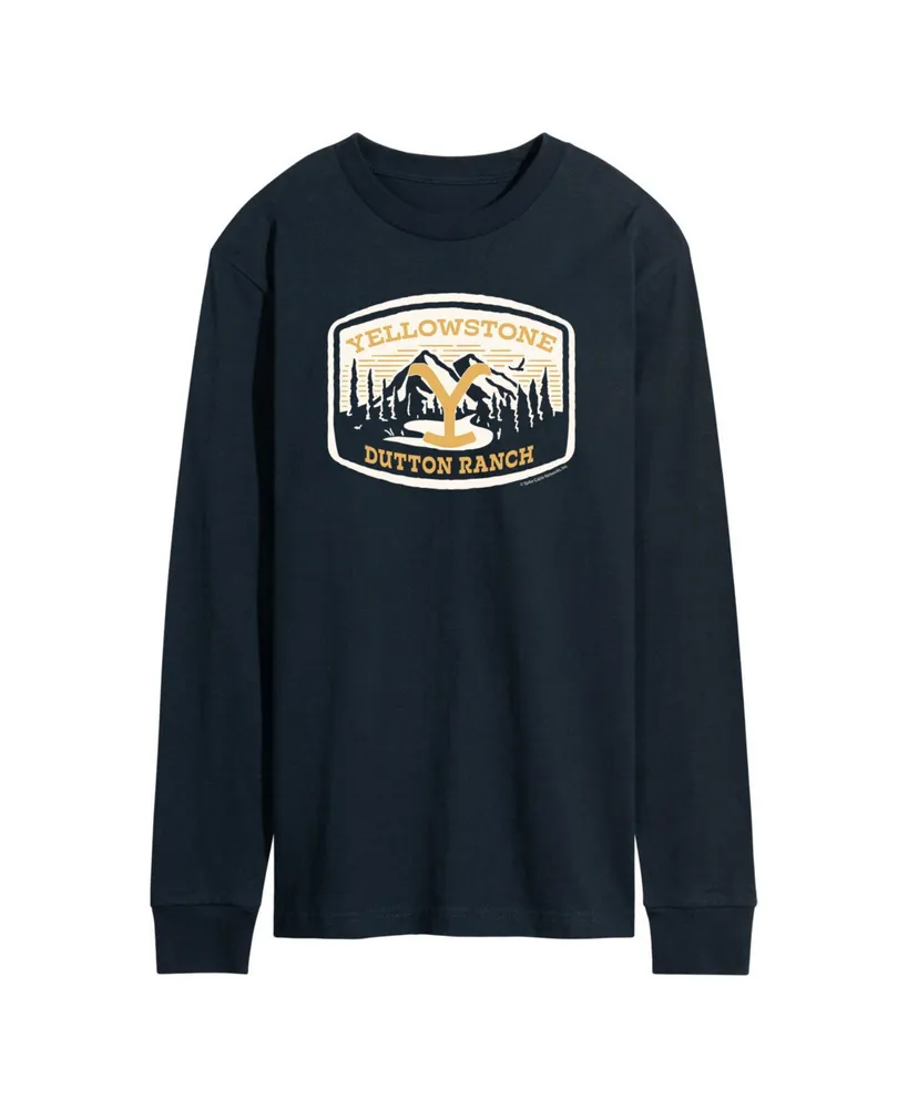 Men's Yellowstone Mountain Scene Long Sleeve T-shirt