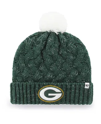 Women's Green Green Bay Packers Fiona Logo Cuffed Knit Hat with Pom