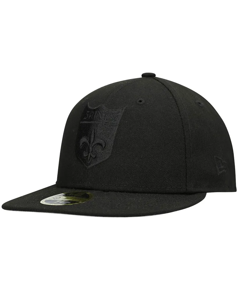 Men's New Era Black Orleans Saints Omaha Throwback Low Profile 59FIFTY Fitted Hat