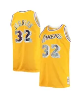 Men's Magic Johnson Gold Los Angeles Lakers Big and Tall 1984-85 Nba 75th Anniversary Diamond Swingman Jersey