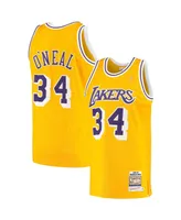 Men's Shaquille O'Neal Gold Los Angeles Lakers 1996/97 Hardwood Classics Authentic Jersey