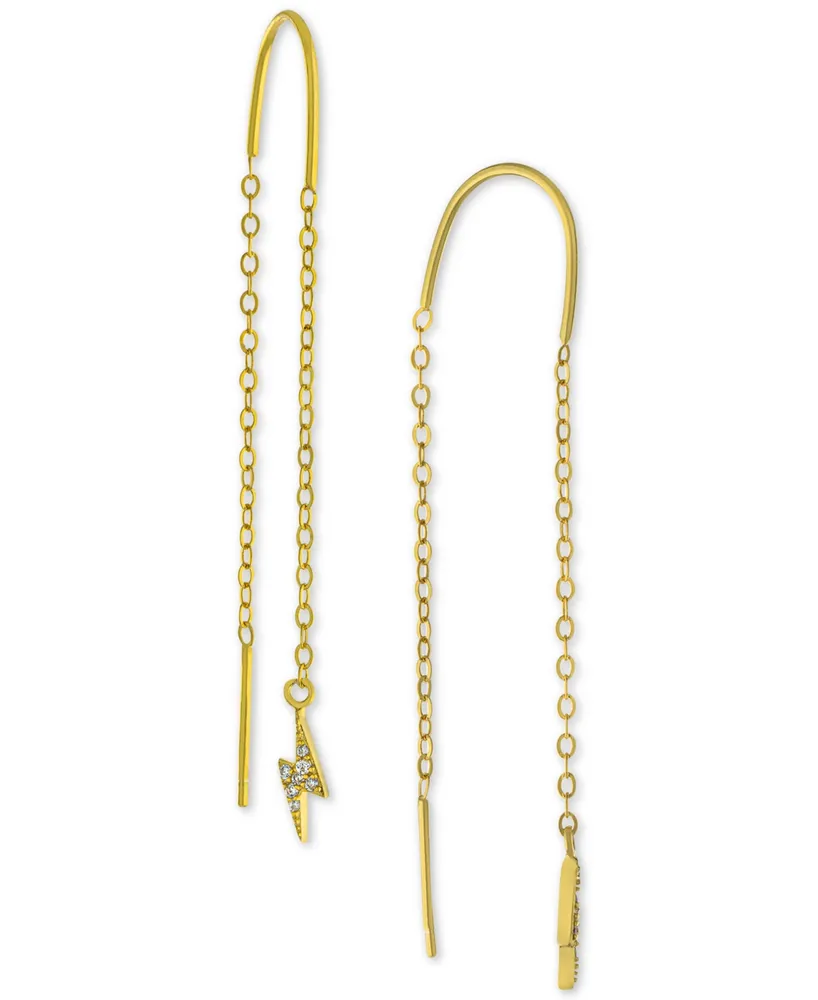 Giani Bernini Cubic Zirconia Lightening Bolt Threader Earrings, Created for Macy's